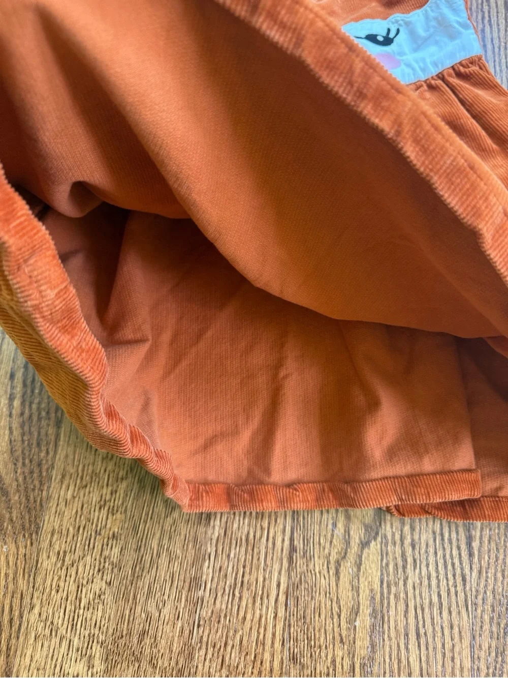 Gymboree Rust Orange Fox Applique Corduroy Dress Sz 6